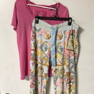 Nick and Nora Cozy Vintage Pink Pajama Set Size Large